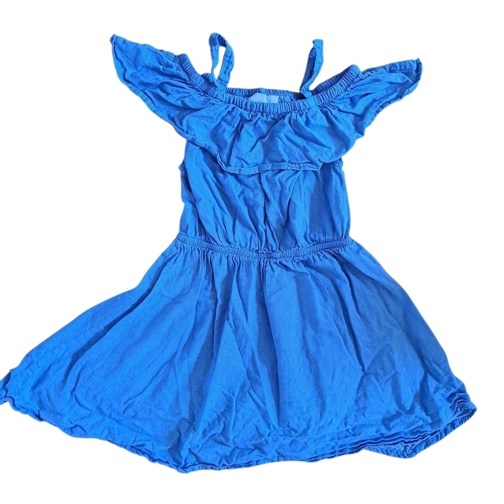 3/20$ BCBGirls Blue Off-Shoulder Ruffle Dress | Size 6 | Summer Chambray